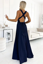 Numoco elegant maxi long dress that can be tied in many ways  Adomoo